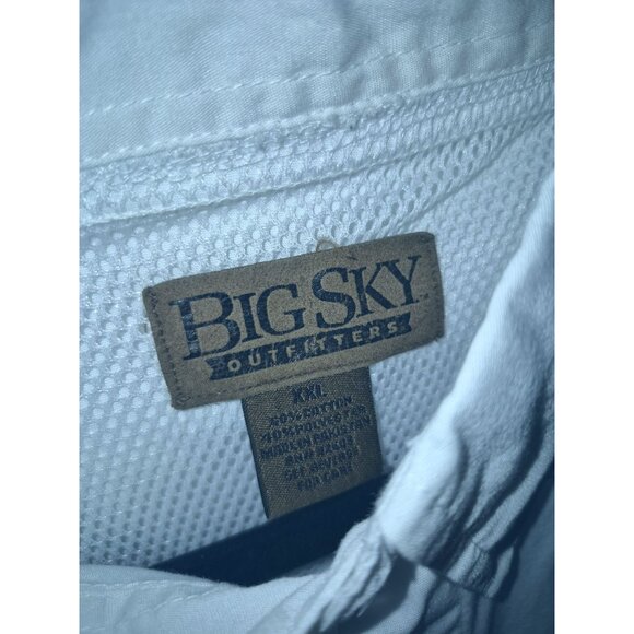 Big Sky Outfitters Mens White Short Sleeve Button-Up Fishing Shirt Size XXL - Picture 3 of 6